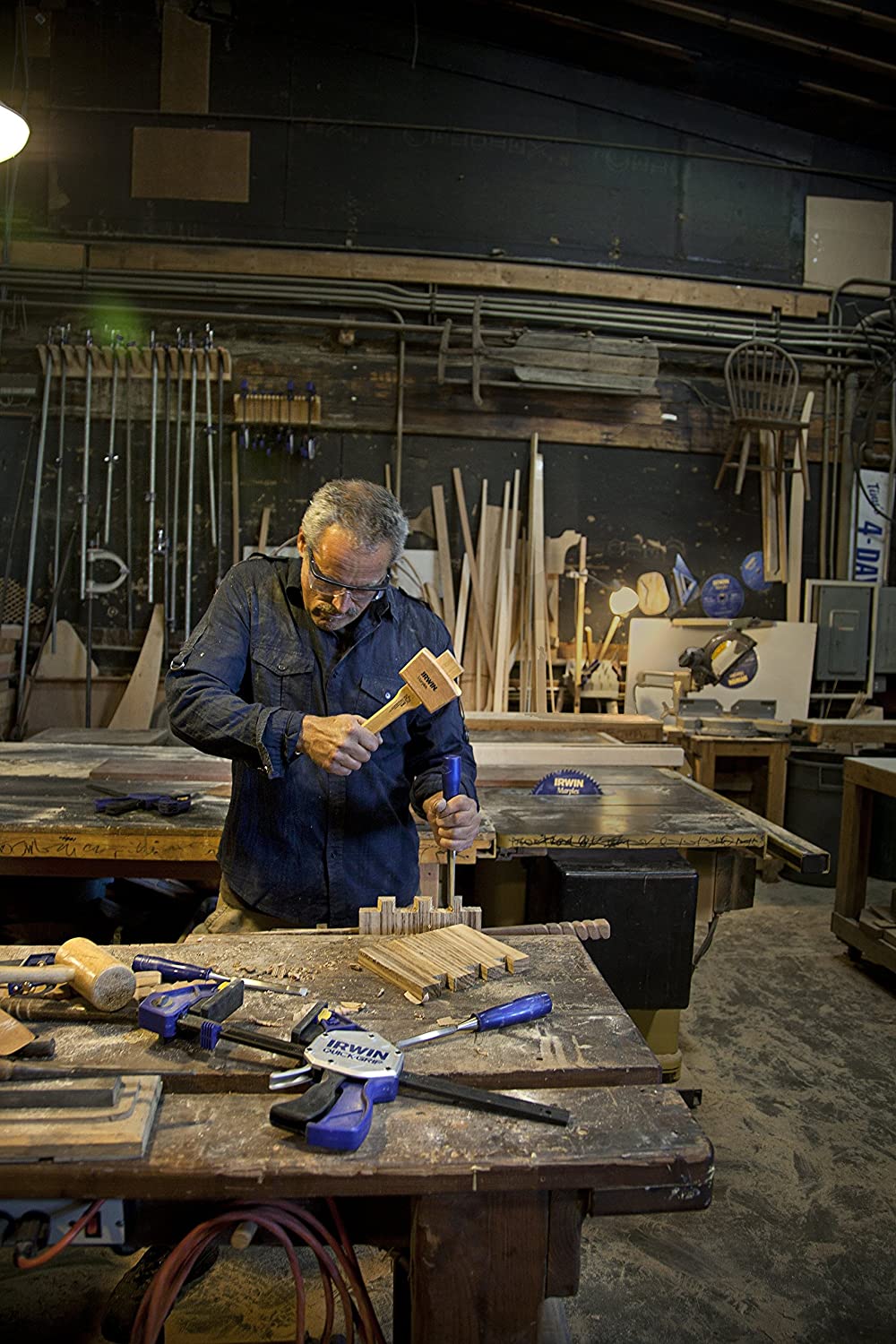 IRWIN Marples M444-S6 Blue Chip Bevel Edge Chisel - Set of 6, ชุดสิ่วงานไม้ IRWIN Marples 6 ขนาดรุ่น M444-S6 ในกล่อง