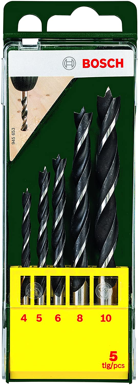 BOSCH 2607019440 Wood Drill Bit Set (5-Piece) - ชุดดอกปลายเกษรเจาะไม้ (ชุด 5 ดอก) - 2607019440