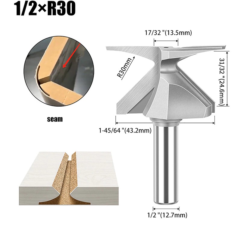 SIT Tool 63xx - 1/2-inch Shank Arc Bending Woodworking Router Bits - ดอกเร้าเตอร์ตีทำโค้งไม้ แกน 1/2นิ้ว