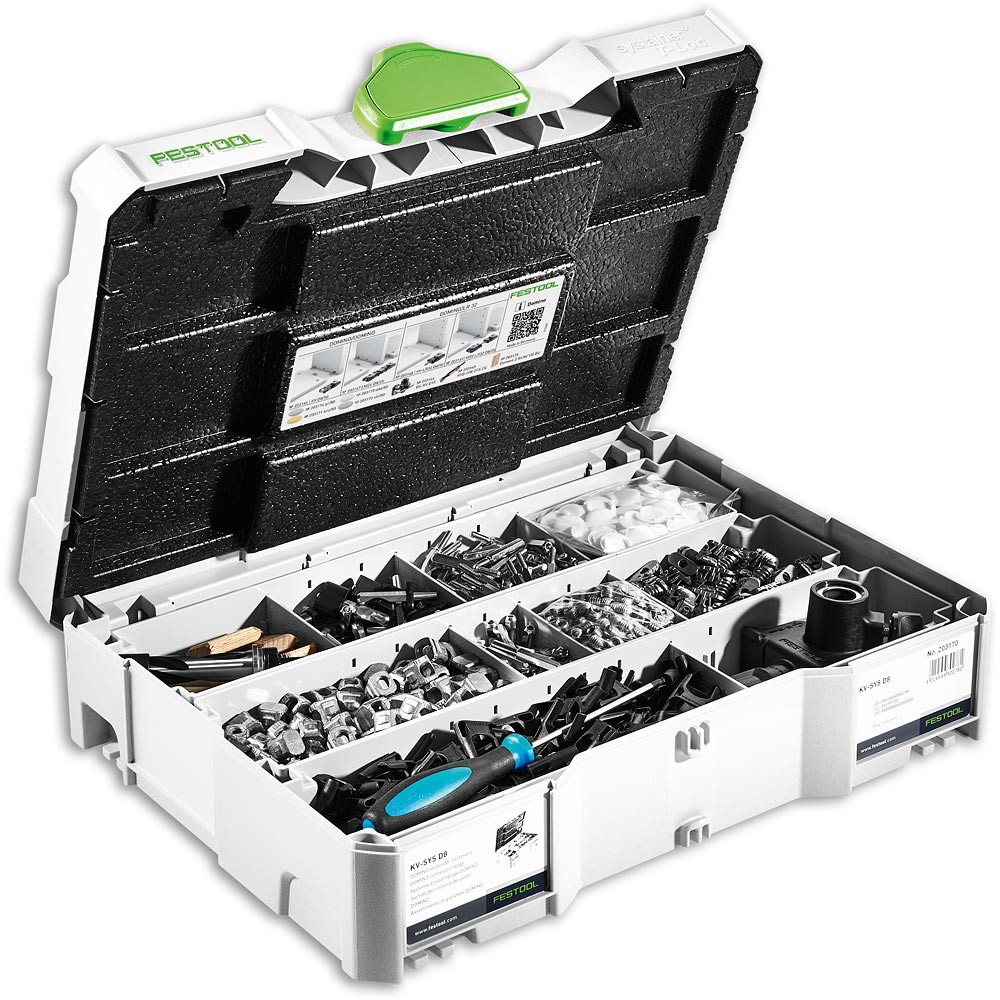 FESTOOL DOMINO DF 500 Connector Set KV-SYS D8 - ชุดเดือยแบบถอดประกอบได้สำหรับเครื่องเจาะโดมิโน พร้อมกล่องเก็บ