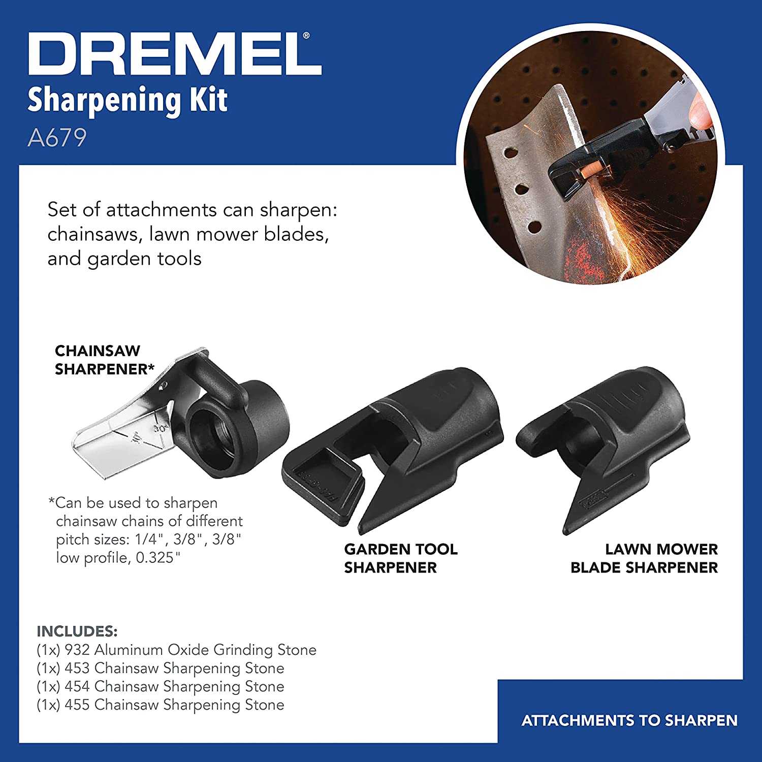 DREMEL Dremel A679-02 Sharpening Attachment Kit - ชุดอุปกรณ์เสริมเครื่องมืออเนกประสงค์ ชุดลับคม DREMEL รุ่น A679-02