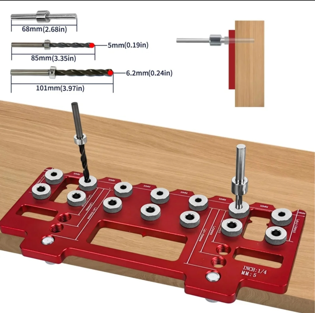 SIT TOOL SIT-KHI3220 Cabinet Hardware Jig and Shelf Pin Jig - จิ๊กสำหรับติดตั้งมือจับ ปุ่มดึง ลิ้นชัก ประตูตู้ และ จิ๊กเจาะรูติดตั้งปุ่มรับชั้นในตู้ SIT TOOL รุ่น SIT-KHI3220