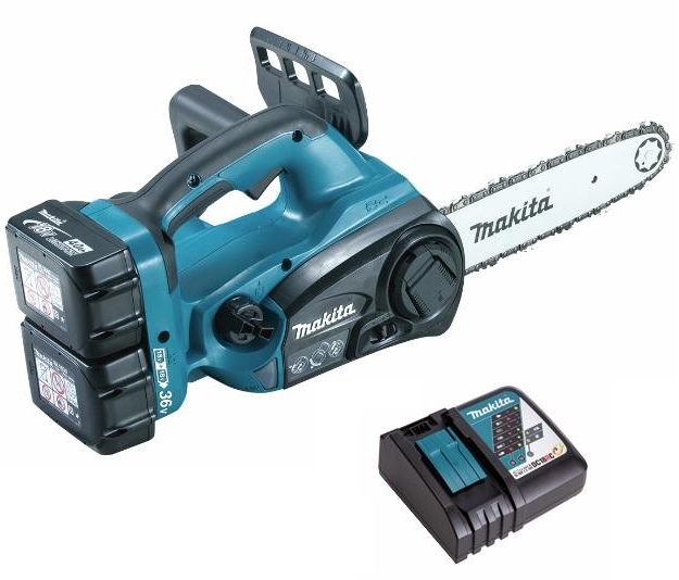 MAKITA DUC252RM2 - 36v 10" Bar Cordless Brushless Motor Chain Saw with 2x4Ah batteries and Charger - เลื่อยโซ่มอเตอร์ไร้แปรงถ่าน ใช้แบตเตอรี่ 36v บาร์โซ่ขนาด 10 นิ้ว พร้อมแบตเตอรี่ 18v 4.0Ah x 2ก้อน พร้อมแท่นชาร์จ