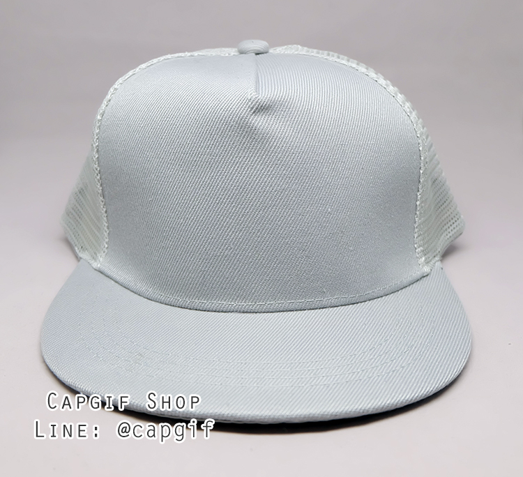 หมวกฮิปฮอปตาข่ายสีเทาล้วน