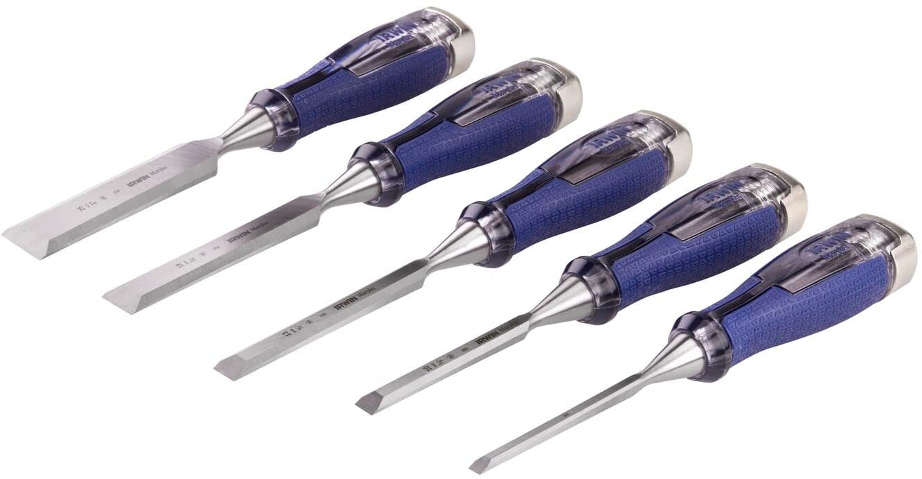 IRWIN Marples M750 Splitproof Soft Touch Chisel Set 5, ชุดสิ่วงานไม้ IRWIN Marples 5 ขนาดรุ่น M750 ในซองผ้าใบ - 10503421