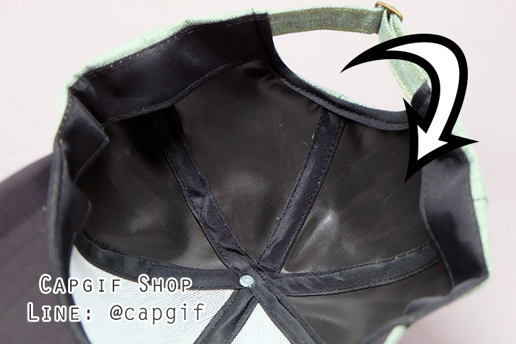 หมวกแก๊ปผ้าแคนวาสสีเขียวขี้ม้า