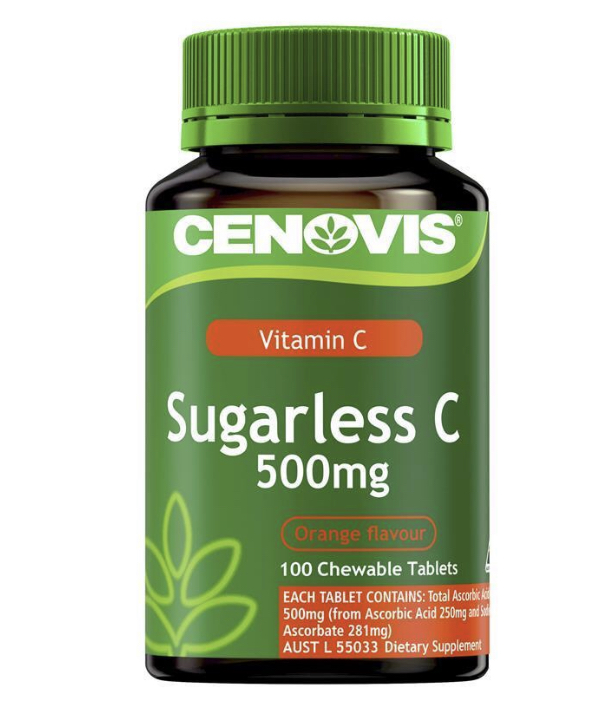 Cenovis Vitamin C 500mg Sugarless (100 เม็ด) รสส้มแบบเคี้ยว