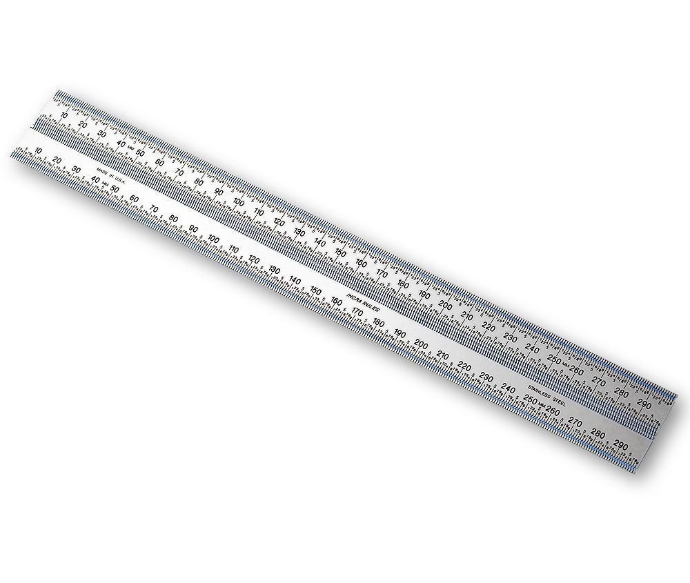 INCRA Precision Marking Rule - Metric (300mm) - ไม้บรรทัดที่สามารถทำเครื่องหมายกำหนดระยะได้แบบละเอียด แบบเมตริกขนาด 300 มม.(12 นิ้ว) U.S.A
