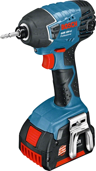 BOSCH GDR 18V-LI Cordless Impact Driver with 2x 2.0Ah batteries and charger - ไขควงกระแทกไร้สาย Li-Ion 18V บ็อช รุ่น GDR 18V-LI พร้อมแบตเตอรี่ 2.0Ah x2 ก้อน และแท่นชาร์จ - 006019A13K0