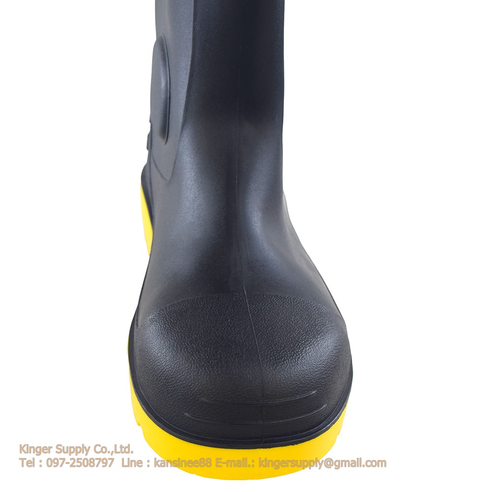 รองเท้าบูทเซฟตี้หัวเหล็ก BLACK SAFETY BOOT PVC สูง 40 cm