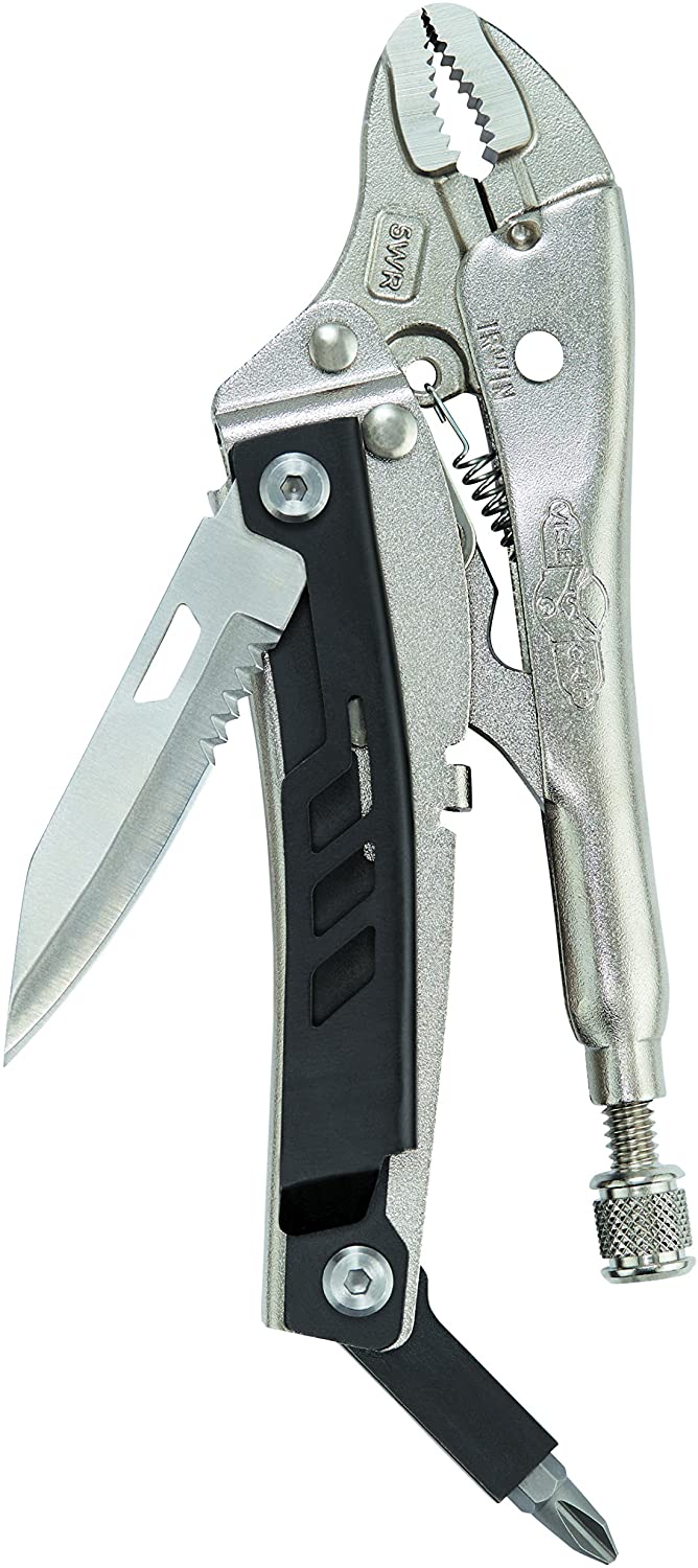 IRWIN 5WR VISE-GRIP Locking Multi-Pliers with Wire Cutter, pocket knife and Screw driver, 5" - คีมล็อคพร้อมมีด และไขควง ขนาด 5 นิ้ว - 1923454