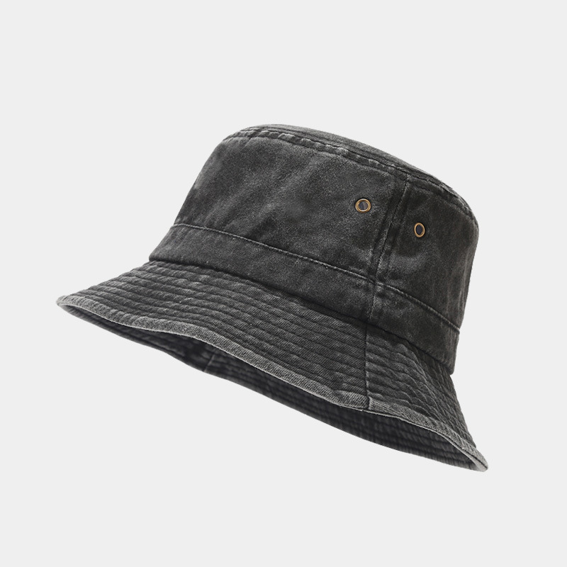 หมวกบัคเก็ตผ้ายีนส์ฟอก หมวกปีกรอบผ้าฟอก สไตล์เกาหลีทรงสวย