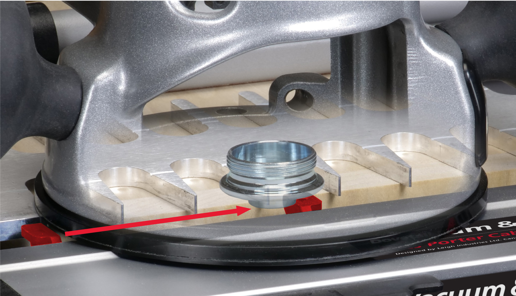 LEIGH VRS1200 Vacuum & Router Support for Porter-Cable 4200 Series (4210, 4212 และ 4216) Dovetail Jigs - ชุดดูดฝุ่นและฐานรองรับเร้าเตอร์สำหรับจิ๊กทำเดือยหางเหยี่ยว Porter Cable * (Made in Canada)