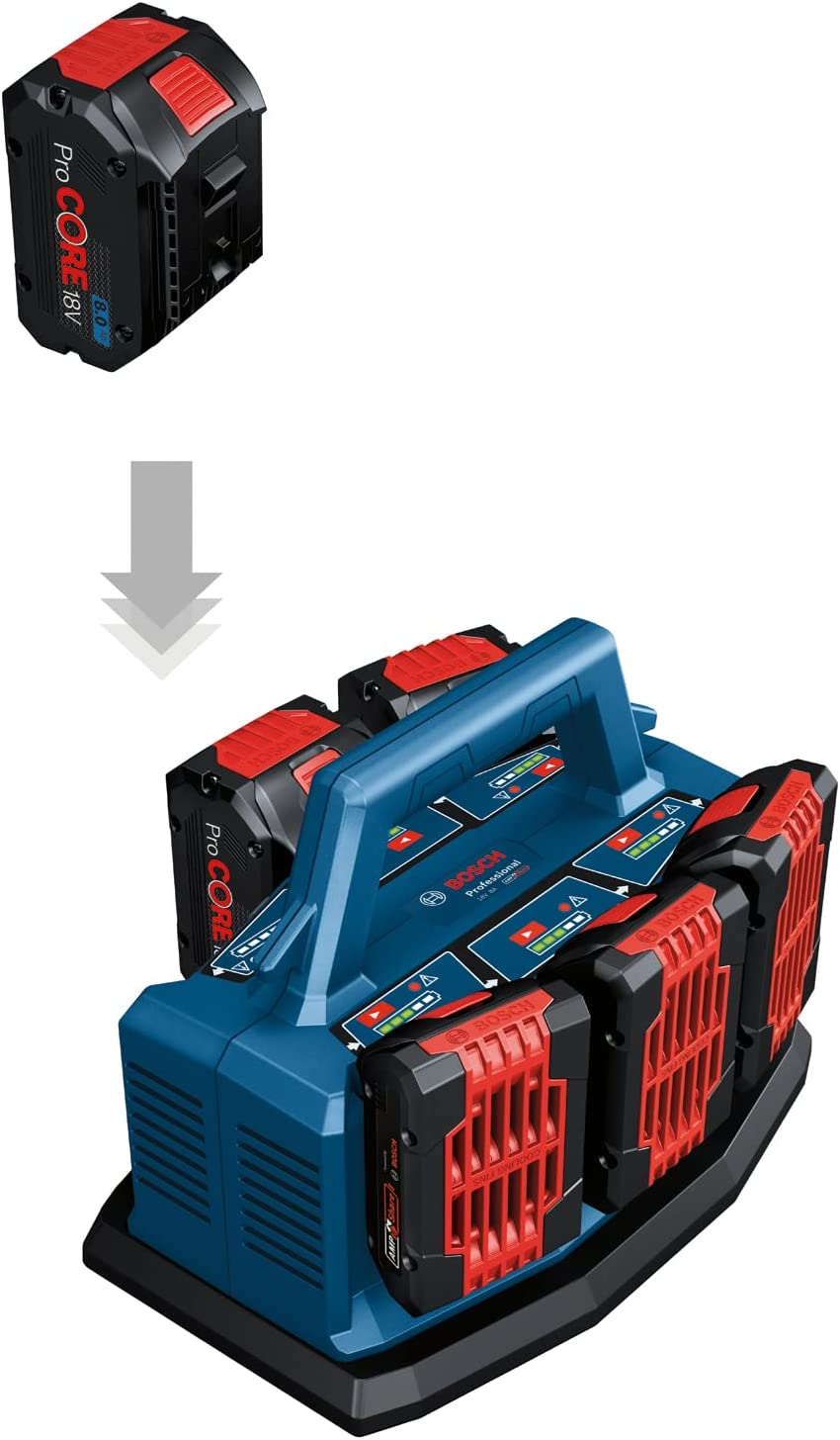 BOSCH GAL 18V6-80 18V System Multi-fast charger GAL 18V6-80 - เครื่องชาร์จแบบเร็ว 18 โวลท์แบบ 6 ก้อน รุ่น GAL 18V6-80 - 1600A01U9L