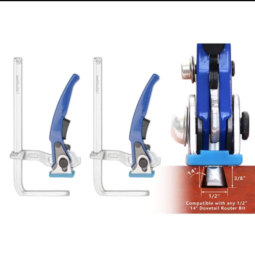 SIT TOOL SIT-625K2 160x60mm Quick Release Ratchet Dovetail Clamp Set (2pcs. set) - แคล้มป์แขนยึดทรงหางเหยี่ยว แบบปลดเร็วขนาด 160x 60มม (2 อัน/ชุด) ใข้ยึดร่องหางเหยี่ยว