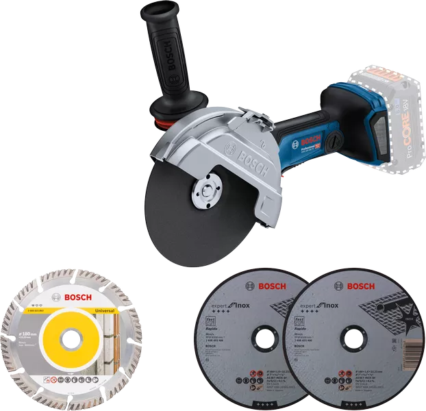 BOSCH GWS 18V-180 PC 180mm (7-inch) Cordless Angle Grinder BitTurbo - เครื่องเจียร 180มม (7 นิ้ว) ไร้สายมอเตอร์ไร้แปรงถ่าน BOSCH รุ่น GWS 18V-180 PC (เครื่องเปล่า ไม่มีแบตเตอรี่ ไม่มีแท่นชาร์จ) - 06019H6E01
