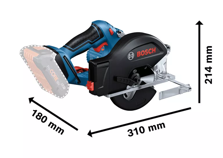 BOSCH GKM 18V-50 Cordless Metal Cutter Circular Saw (Tool Only) without Battery and Charger - เลื่อยวงเดือนไร้สายตัดเหล็ก 5นิ้ว 18V (ตัวเลื่อยเปล่า ไม่มีแบตเตอรี่ ไม่มีแท่นชาร์ท) รุ่น GKM 18V-50 - 06016B8080