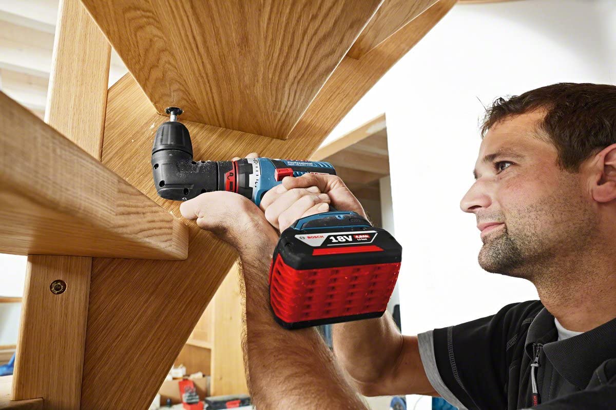 BOSCH GSR 18 V-EC FC2 - 18V Cordless Drill Driver with 2x 4.0 Ah batteries and charger - สว่านไขควงไร้สาย 18V. (แบต 4.0 Ah x 2ก้อน และแท่นชาร์จ รุ่น GSR 18V-EC FC2 - 06019E1170