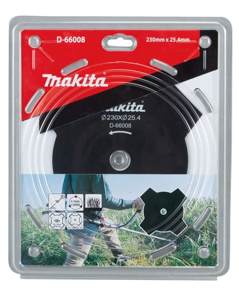 Makita D-66008 230mm Brushcutter Blade 4T Star - ใบตัดหญ้า 4แฉก ตัดหญ้าสูงและพันกัน 230มม หนา 1.8มม Makita รุ่น D-66008