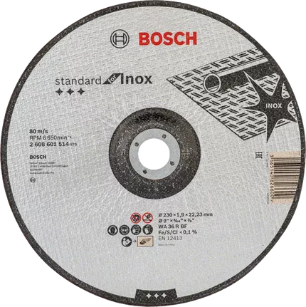 BOSCH 2608601514 , 230mm (9-inch) Expert for Inox Cutting Disc for Stainless Steel - ใบตัดเหล็กกล้าไร้สนิมขนาด 230มม (9 นิ้ว) - 2608601514