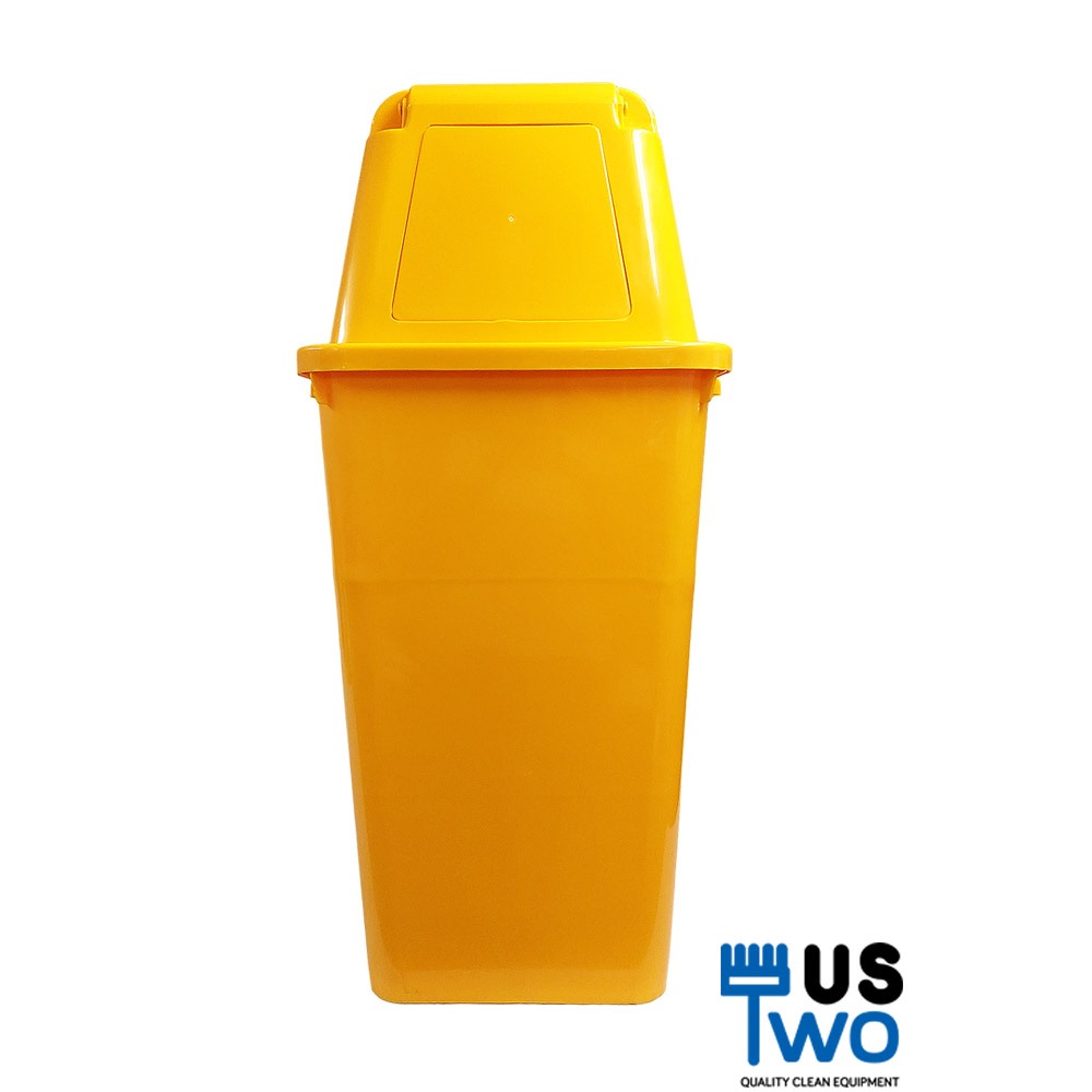 ถังขยะทรงเหลี่ยม พร้อมฝาครอบทรงสูง 120 ลิตร ไม่มีล้อ