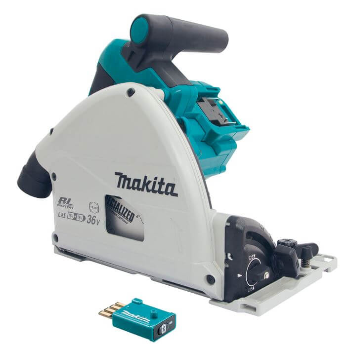 MAKITA DSP601Z Cordless Track Saw - เลื่อยรางไร้สายใช้แบตเตอรี่ Li-Ion 18v x2 (ตัวเลื่อยเปล่าไม่มีแบตเตอรี่ ไม่มีแท่นชาร์ท ไม่มีราง)