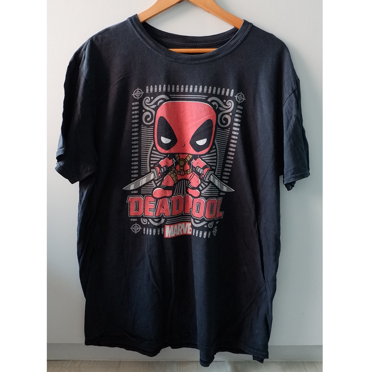เสื้อยืดวินเทจมือสอง Vintage T-Shirt ลายการ์ตูน deadpool เดดพูล งานป้าย Marvel