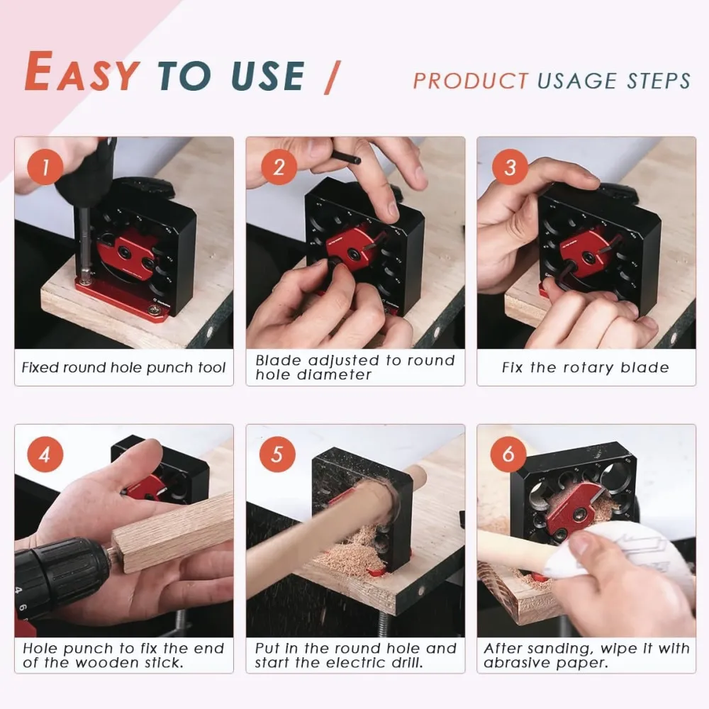 SIT TOOL 08560 - Adjustable Metric Wooden Dowel Maker with Carbide Blade for 8/9/10/12/15/16/18/20 mm. - เครื่องทำไม้กลม/ เดือยไม้ ปรับขนาดได้ ขนาด 8/9/10/12/15/16/18/20มม.. พร้อมใบมีดคาร์ไบด์