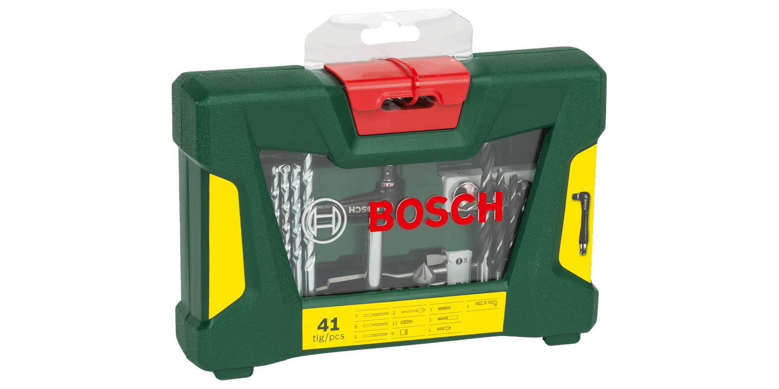 BOSCH 2607017316 V-Line Drill- and Screwdriver Bit Set 41 pieces with angle driver - อุปกรณ์เสริม Bosch V-line 41 ชิ้น - 2607017316