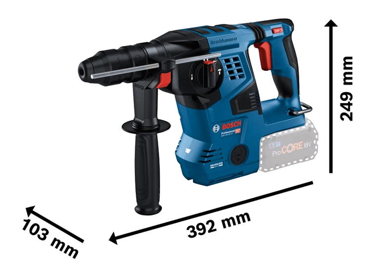 BOSCH GBH 18V-28 CF Cordless SDS plus Rotary Hammer Drill without battery and charger - สว่านโรตารีไร้สาย Li-Ion 18V ระบบ SDS Plus รุ่น GBH 18V-28 CF (เครื่องเปล่า ไม่มีแบตเตอรี่ และแท่นชาร์จ) - 0611921081