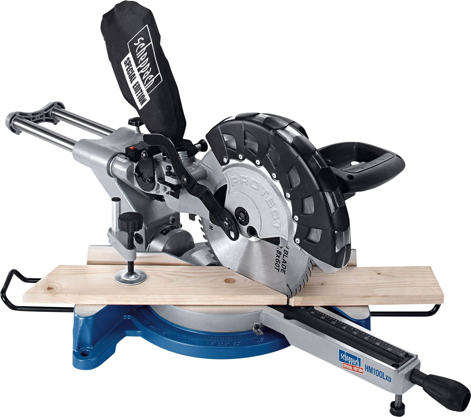 SCHEPPACH HM100LXU 10-Inch/ 260mm Compound Mitre Saw - เลื่อยตัดองศาสไลด์ 10" พร้อมเลเซอร์ช่วยเล็งตัด SCHEPPECH รุ่น HM100LXU - 5901202901