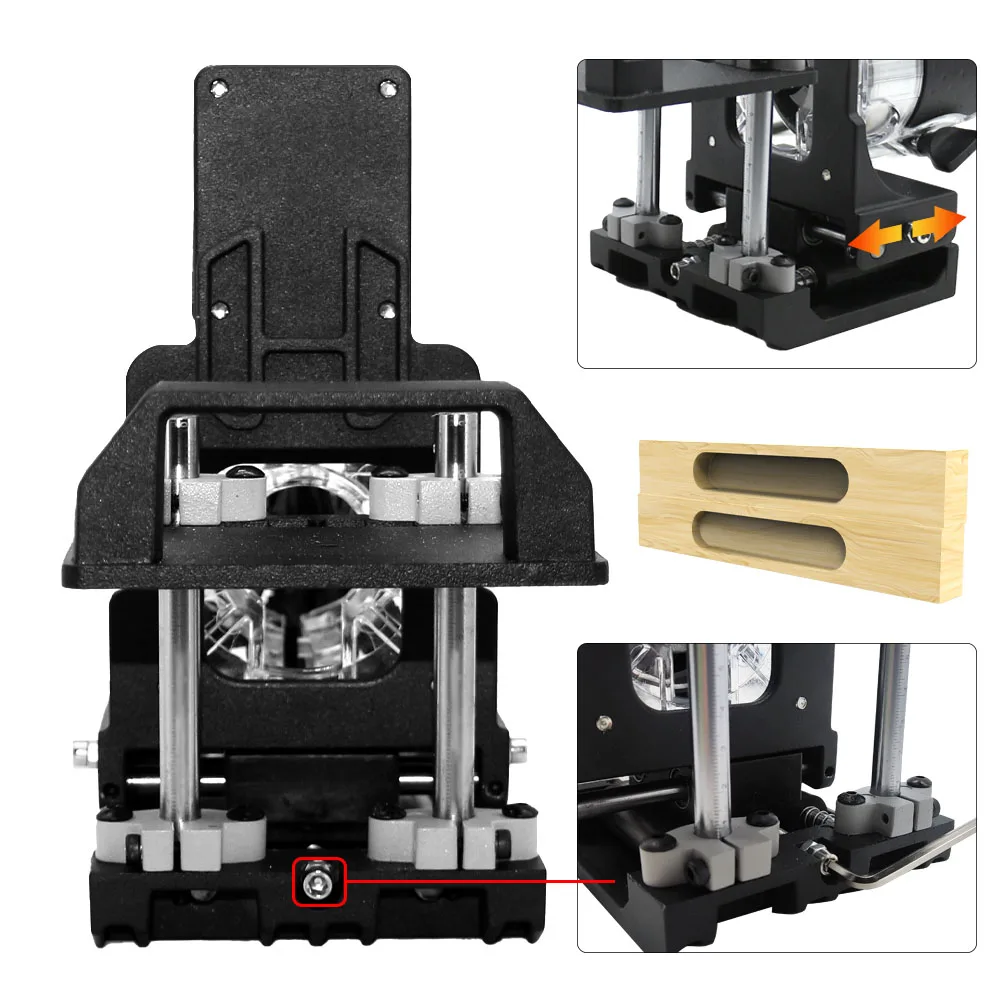 WNEW WN-DF500 - Basic Loose Tenon (Domino) or Invisible Fastener Opening Punching for Trimmer - ชุดช่วยเจาะเดือย Domino หรือเซาะร่องสำหรับฝังอุปกรณ์ฮาร์ดแวร์ชนิดหลบในรุ่นมาตรฐาน Wnew WN-DF500 ใช้ร่วมกับทริมเมอร์
