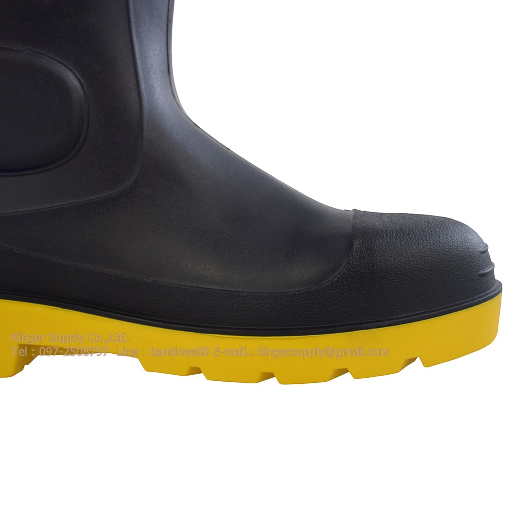 รองเท้าบูทเซฟตี้หัวเหล็ก BLACK SAFETY BOOT PVC สูง 40 cm