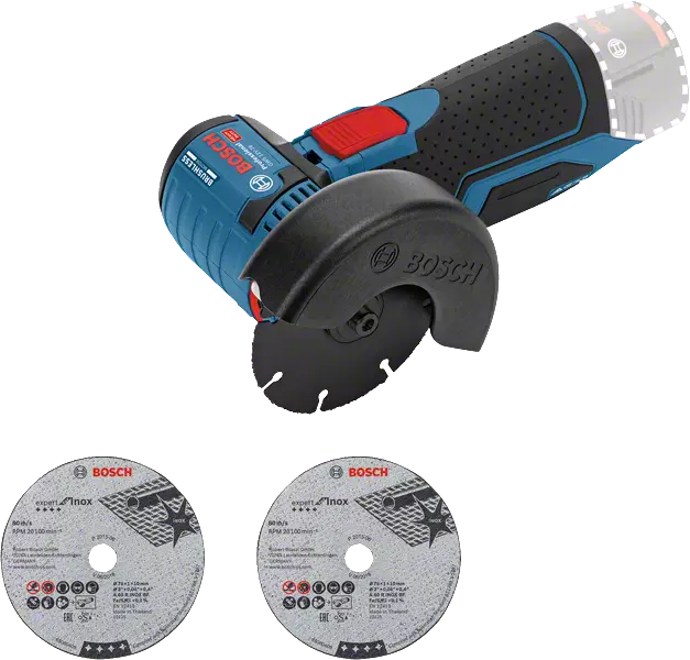 BOSCH GWS 12V-76 12v Cordless Angle Grinder - เครื่องเจียรไฟฟ้าไร้สายใช้แบตเตอรี่ Li-Ion 12 โวลท์ รุ่น GWS 12V-76 - 06019F2000
