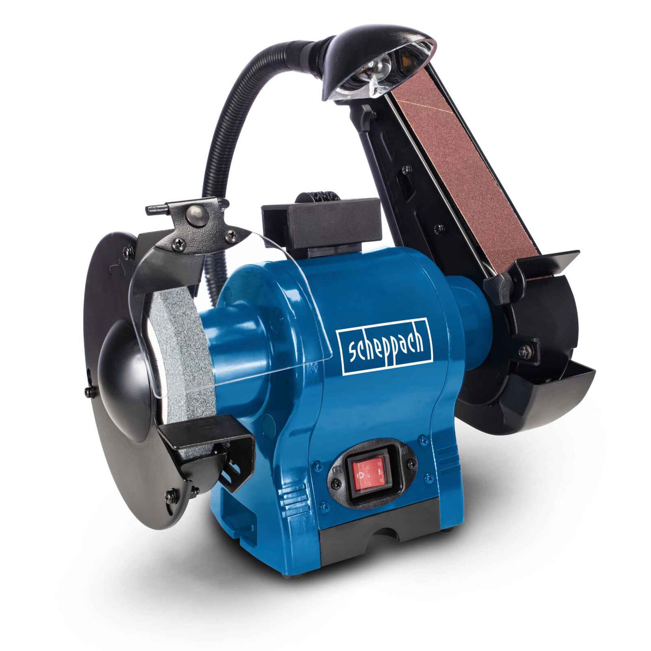 SCHEPPACH BGS700 Scheppach 370W Combination Electric 150mm Grinder & 50mm Sander with Light & Eye Shields - เครื่องขัดกระดาษทราย และเครื่องเจียร์ล้อคู่ 2 in 1 SCHEPPACH รุ่น BGS700