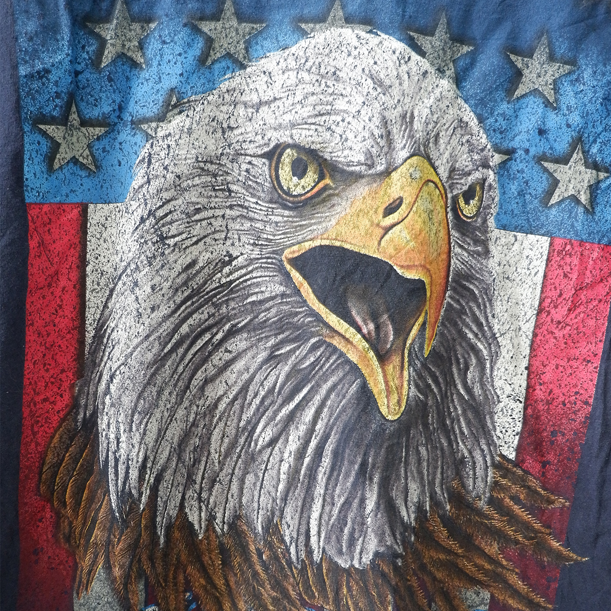 เสื้อยืดวินเทจ เสื้อยืดมือสอง T-Shirt Vingtage ลายอินทรี USA สกรีนแน่น
