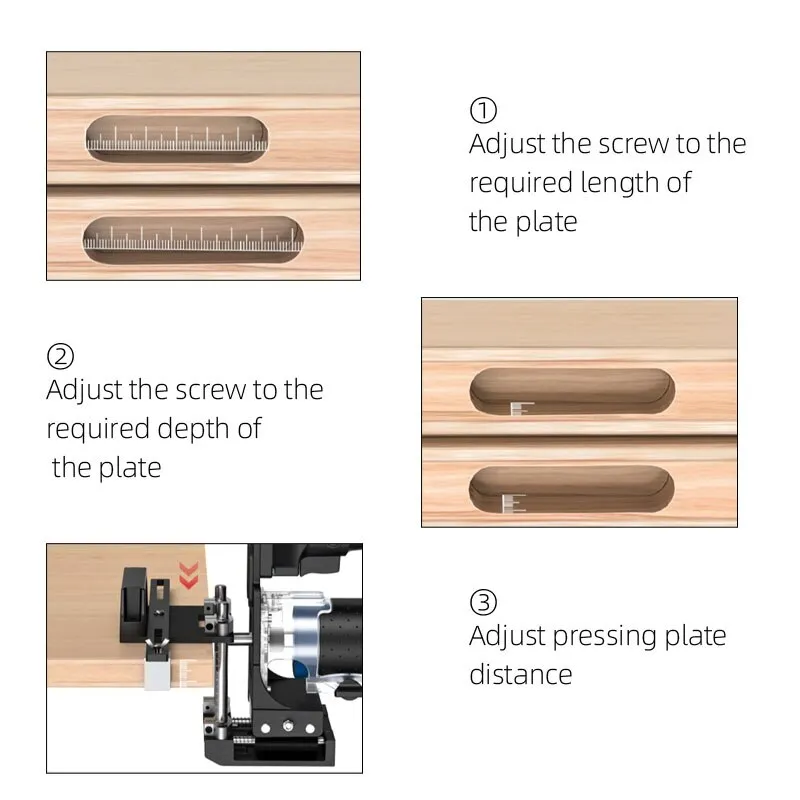 GUNI WN-DF500AL - Premium Loose Tenon (Domino) or Invisible Fastener Opening Punching for Trimmer - ชุดช่วยเจาะเดือย Dimoni หรือเซาะร่องสำหรับฝังอุปกรณ์ฮาร์ดแวร์ชนิดหลบในรุ่นพรีเมียม GUNI WN-DF500AL ใช้ร่วมกับทริมเมอร์