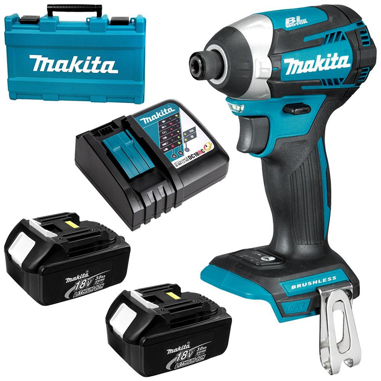 MAKITA DTD154RFE 18V Cordless BL 4-mode Impact Driver with 2x3.0Ah batteries and charger - ชุดไขควงกระแทกไร้สาย 18v มากีต้า รุ่น DTD154RFE เครื่องพร้อมแบตเตอรี่ 3.0Ah x 2ก้อน และแท่นชาร์จ