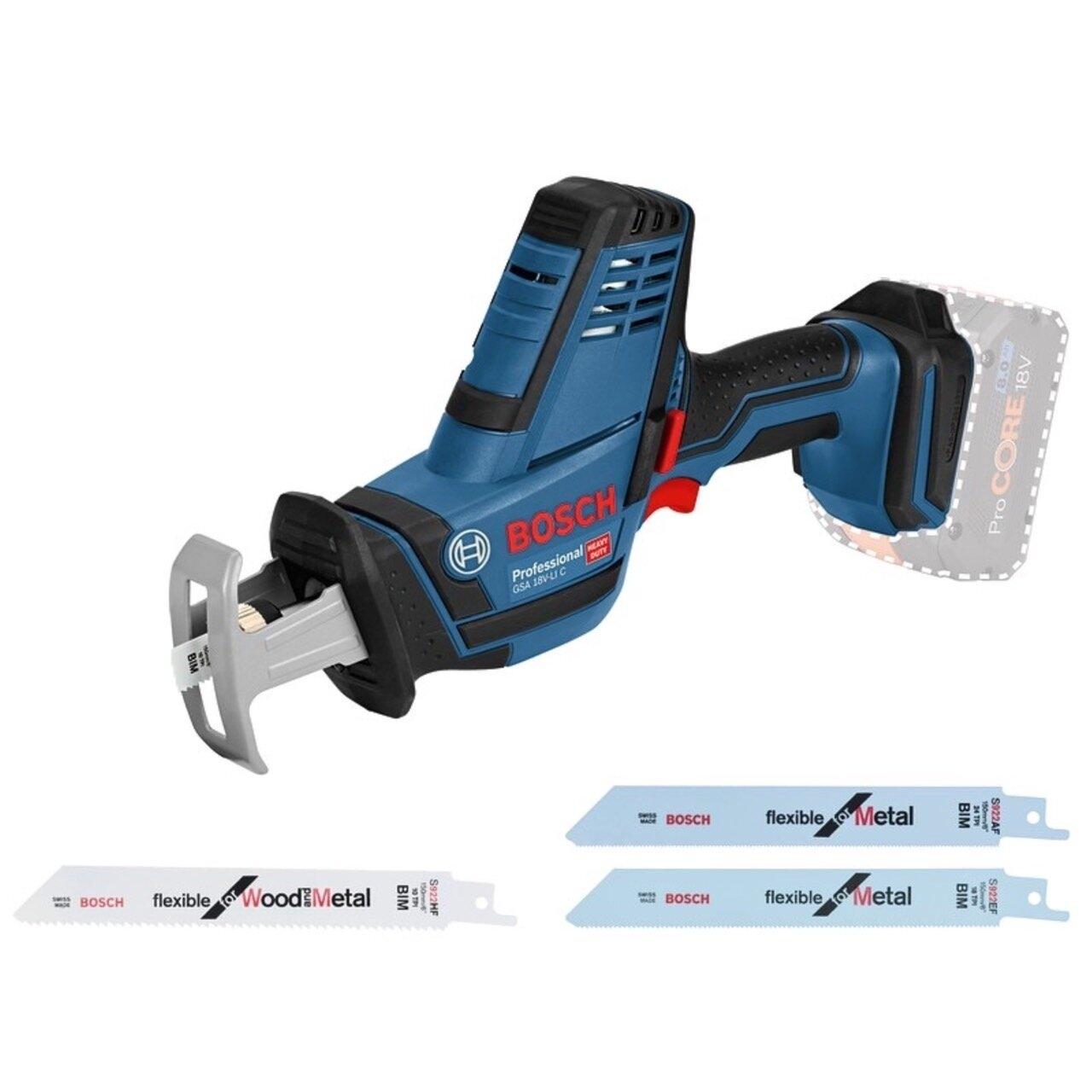 BOSCH GSA 18V-LI C 18v Cordless Reciprocating Saw (Tool only,without Battery and charger) - เลื่อยชักไร้สาย 18 โวล์ท (ไม่มีแบตเตอรี่ ไม่มีแท่นชาร์จ) - 06016A5080