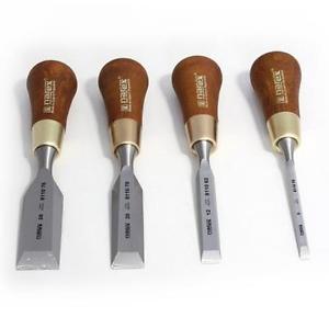 NAREX 853750 Set of 4 Butt Chisels in Wooden Box - ชุดสิ่วกระแทกด้วยมือ ด้ามสั้น 4 เล่มในกล่องไม้ (Made in Czech Republic)