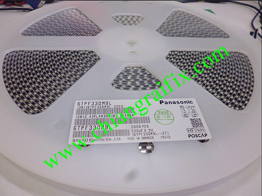 C SMD 330uf 6.3v (6TPF330M9L) j