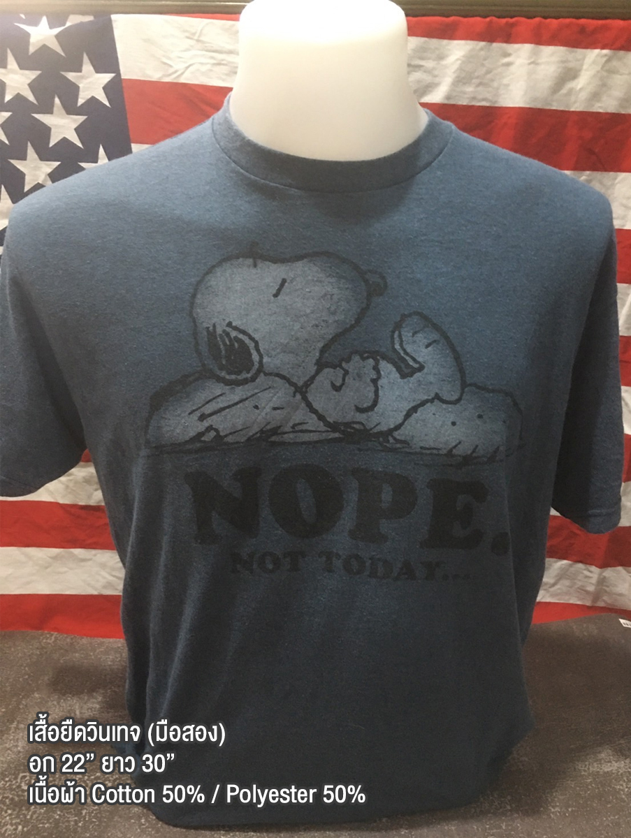 เสื้อยืดวินเทจมือสอง Vintage ลายการ์ตูนสนูปี้ Snoopy งานป้ายผ้าเก่า สินค้าพร้อมส่ง