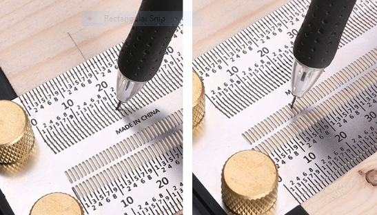 Wnew Precision Marking T-Rule - Metric (300mm) - ไม้บรรทัดตัวที ที่สามารถทำเครื่องหมายกำหนดระยะได้แบบละเอียด แบบเมตริกขนาด 300 มม.(12 นิ้ว)