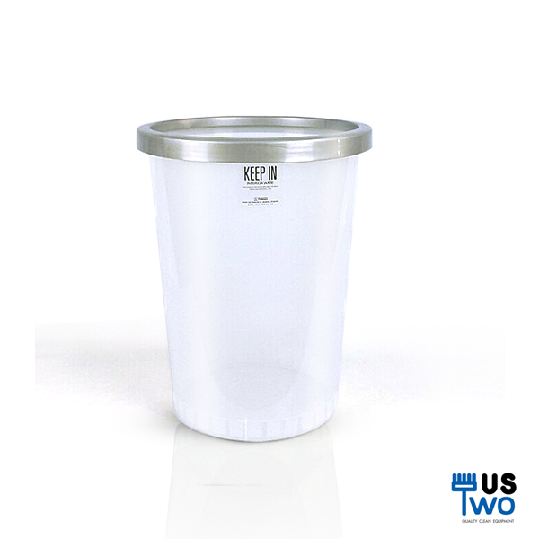 ถังขยะใสทรงกลม ขอบเทา ไม่มีฝา 45 ลิตร (PP)