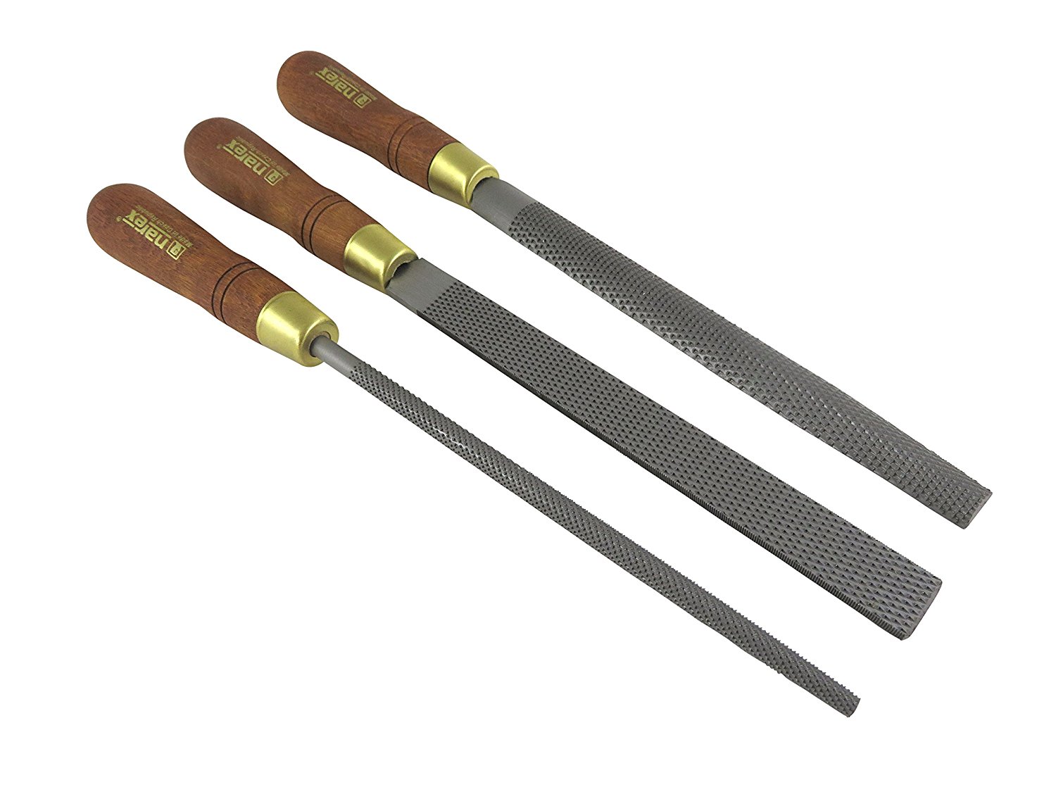 NAREX 854252 Set of Rasps fine cut, 200mm. - ชุดบุ้งขัดไม้รุ่นพรีเมียม ชนิดฟันละเอียด (fine cut) ขนาด 200มม. 3 แบบจาก Narex (Made in Czech Republic)