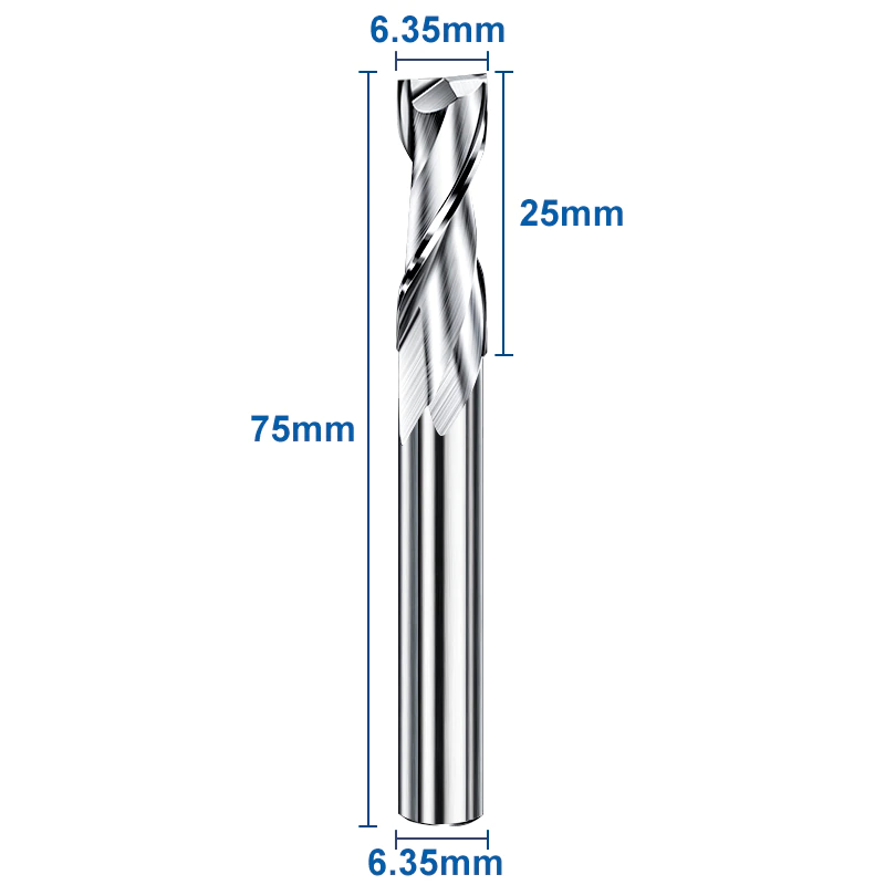 SIT TOOL SIT-RU2102 Solid Carbide Up Cut Spiral Bit, 1" Cutting Length, 3" Bit Length - 1/4" Shank - ดอกทริมเมอร์ชนิดคาร์ไบด์ทั้งแท่ง คมแบบเกลียวยาว 1" 2 ชุดกัดขึ้น ความยาวดอก 3นิ้ว แกน 1/4 นิ้ว รุ่น SIT-RU2102