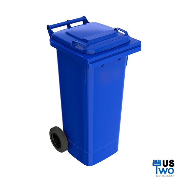 ถังขยะใหญ่พร้อมล้อเข็น 240 ลิตร ฝาเรียบ ไม่มีสกรีน