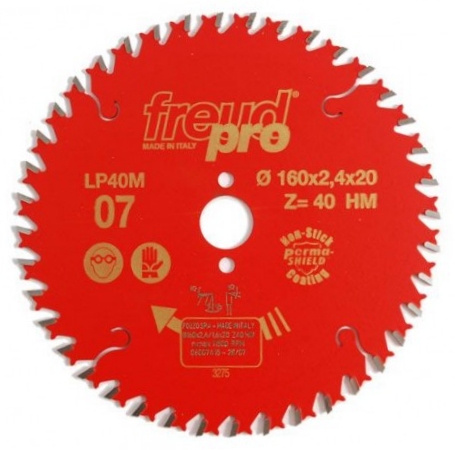 FREUD LP40M007 160mm x 40T Cross Cutting Tracksaw Saw Blade -ใบเลื่อยสำหรับเลื่อยราง(Track Saw) 40 ฟัน (Made in Italy)