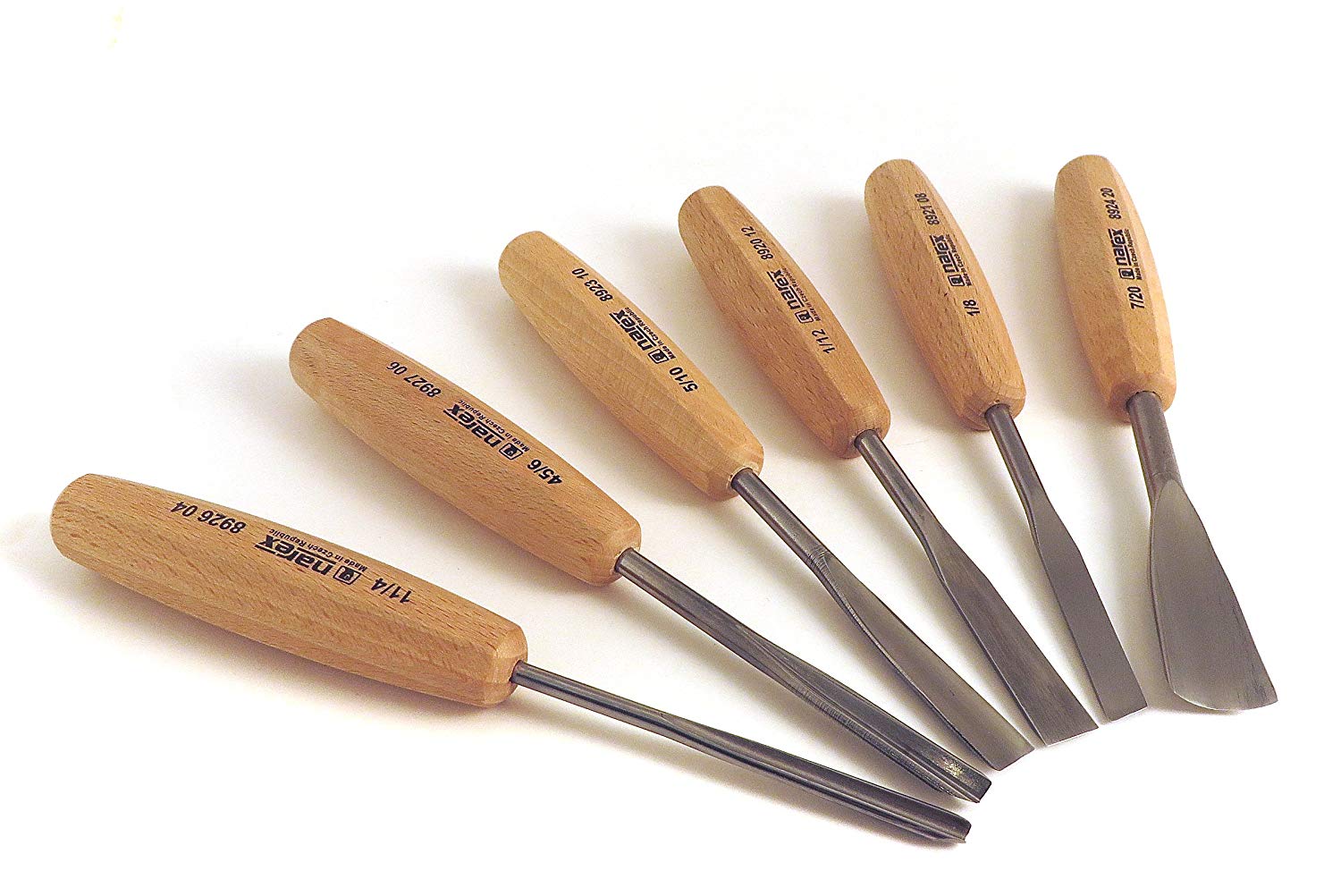 NAREX 894720 - Set of Carving Chisels 6pcs,, WOOD LINE STANDARD ชุดสิ่วสลักไม่รุ่นมาตรฐาน (Made in Czech Republic)