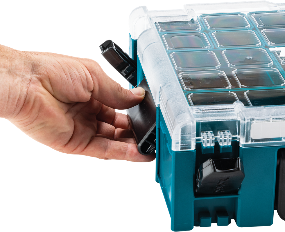 MAKITA MAKPAC 191X80-2 MAKPAC Interlocking Organizer with Inserts, 4‑3/8" x 15‑1/2" x 11‑5/8" - กล่องใส่อุปกรณ์งานช่างใช้กับระบบกล่อง Makpac - 191X80-2